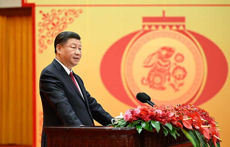 ãã1æ20æ¥ï¼ä¸­å±ä¸­å¤®ãå½å¡é¢å¨åäº¬äººæ°å¤§ä¼å ä¸¾è¡2023å¹´æ¥èå¢æä¼ãä¸­å±ä¸­å¤®æ»ä¹¦è®°ãå½å®¶ä¸»å¸­ãä¸­å¤®åå§ä¸»å¸­ä¹ è¿å¹³åè¡¨è®²è¯ã